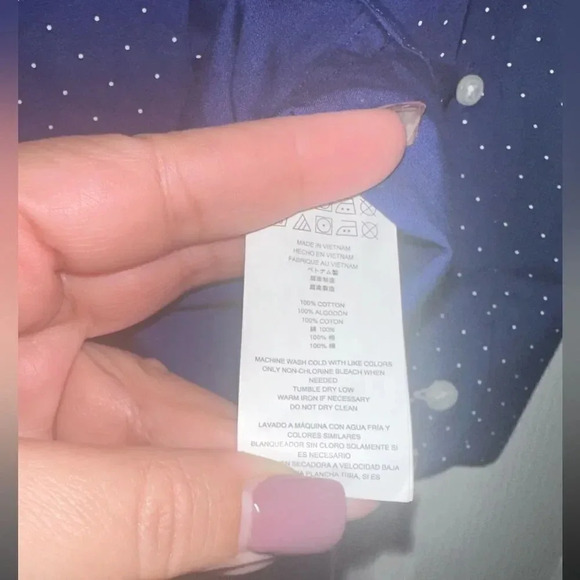 Men’s Michael Kors Classic Tailored Fit Blue Print Shirt. Size L. - Picture 5 of 5